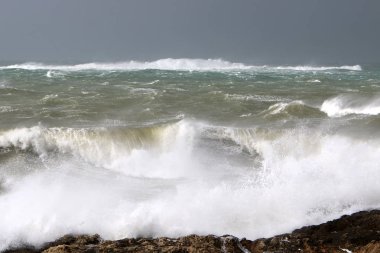 Kuzey İsrail Akdeniz'de fırtınası 