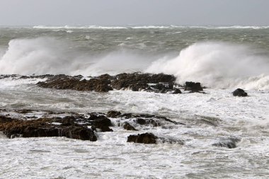 Kuzey İsrail Akdeniz'de fırtınası 