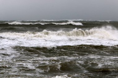 Kuzey İsrail Akdeniz'de fırtınası 