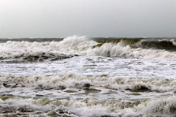 Storm Mediterranean Northern Israel — Stock Photo, Image