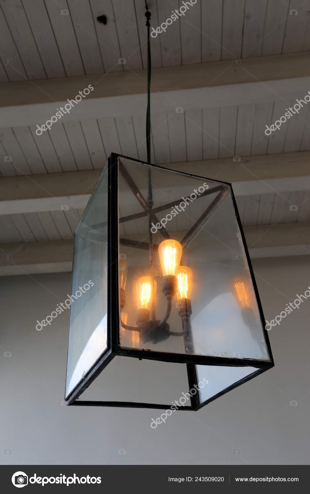 Lamp Illuminate Room Hanging Ceiling Stock Photo