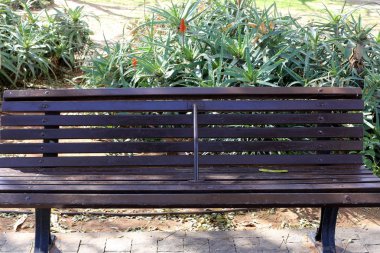 İsrail bir açık şehir parkında bir Bank standları 