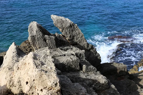 Rocks Stones Shores Mediterranean Northern Israel — Stock Photo, Image