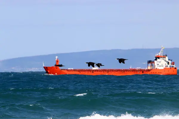 Navios Estão Ataque Cidade Haifa Israel — Fotografia de Stock