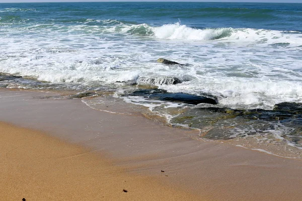 Kust Van Middellandse Zee Het Grondgebied Van Staat Israël — Stockfoto