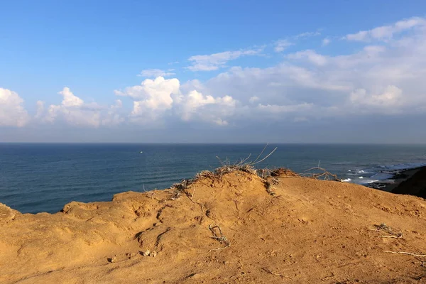 以色列国北部的地中海沿岸 — 图库照片