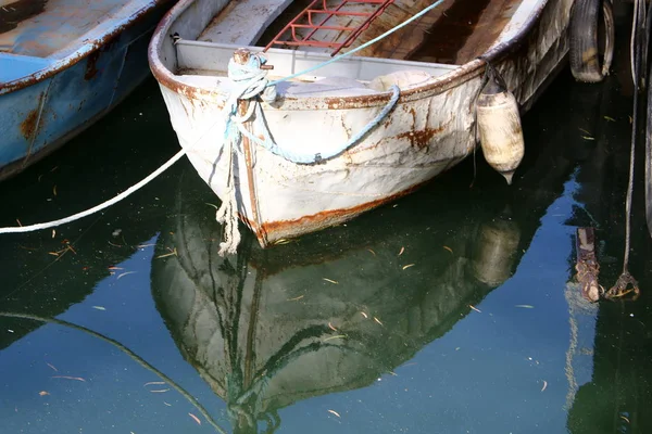 Bateau Sur Les Rives Méditerranée Israël — Photo