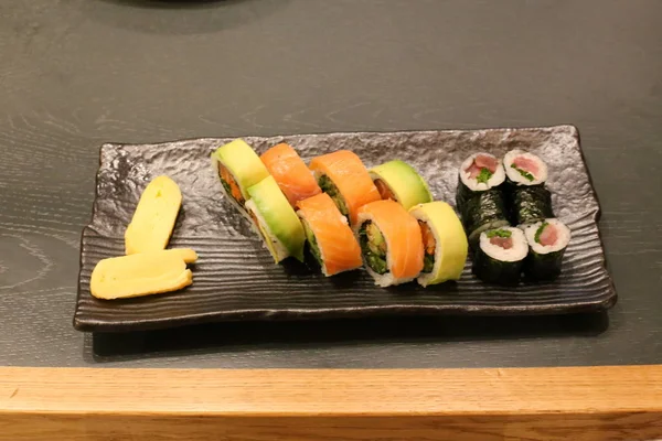 Sushi Plat Cuisine Japonaise Traditionnelle — Photo