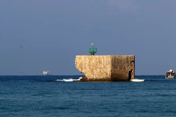 Faro Orillas Del Mediterráneo Israel —  Fotos de Stock