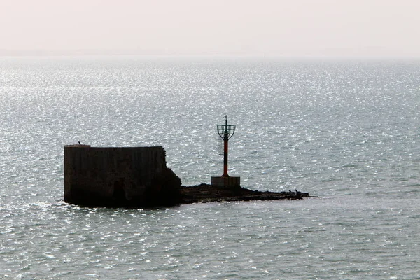 Phare Sur Les Rives Méditerranée Israël — Photo