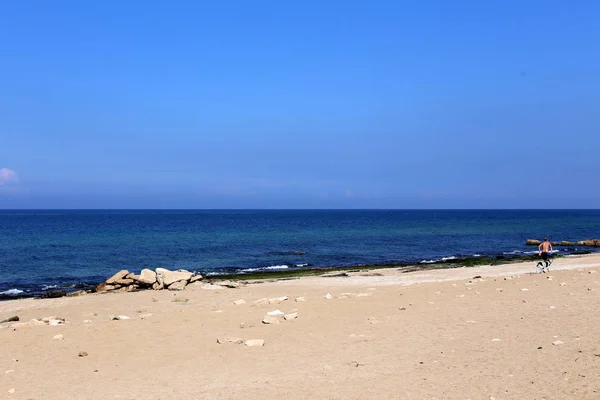 Kust Van Middellandse Zee Het Noorden Van Staat Israël — Stockfoto