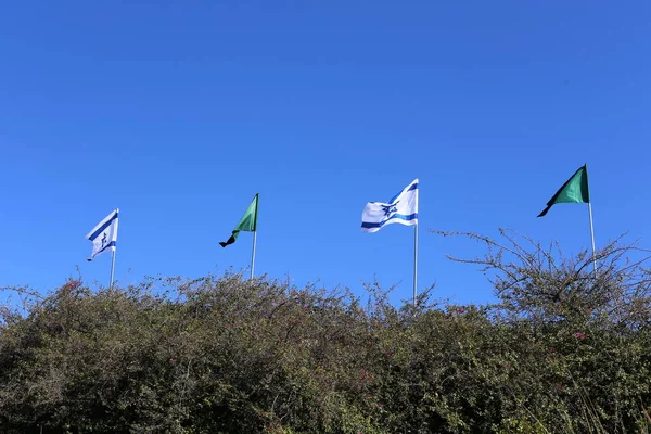 Israeli Flag Six Pointed Star Fluttering Wind — Stock Photo, Image