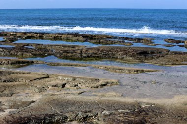 Israil eyaletinin kuzeyinde Akdeniz kıyısı 