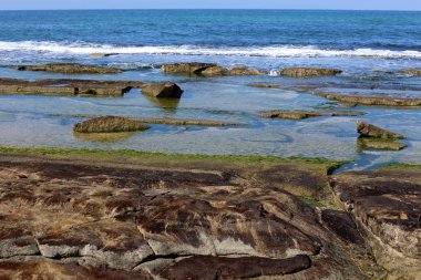 Israil eyaletinin kuzeyinde Akdeniz kıyısı 