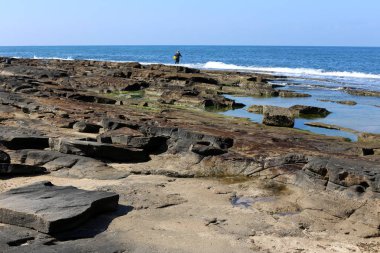 Israil eyaletinin kuzeyinde Akdeniz kıyısı 