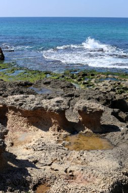 Israil eyaletinin kuzeyinde Akdeniz kıyısı 