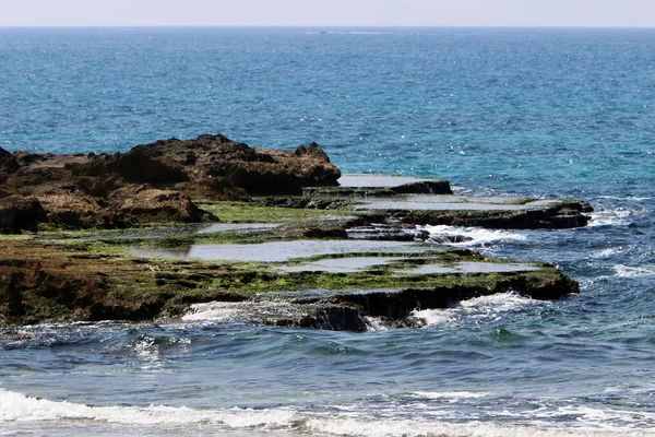 Costa Del Mar Mediterráneo Norte Del Estado Israel — Foto de Stock