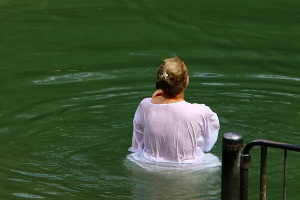 Según Evangelio Las Aguas Del Río Jesucristo Fue Bautizado — Foto de Stock