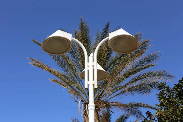 Linterna Para Iluminación Instalada Parque Urbano Israel —  Fotos de Stock