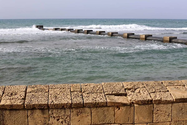 Wall Stone Concrete Old Fortress Israel — Stock Photo, Image