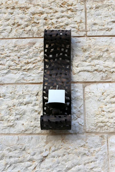 Muro Pietra Cemento Nella Vecchia Fortezza Israele — Foto Stock