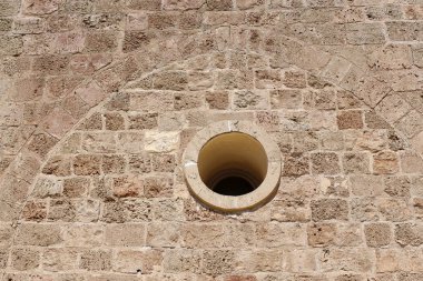 duvar, taş ve beton İsrail eski kale içinde 