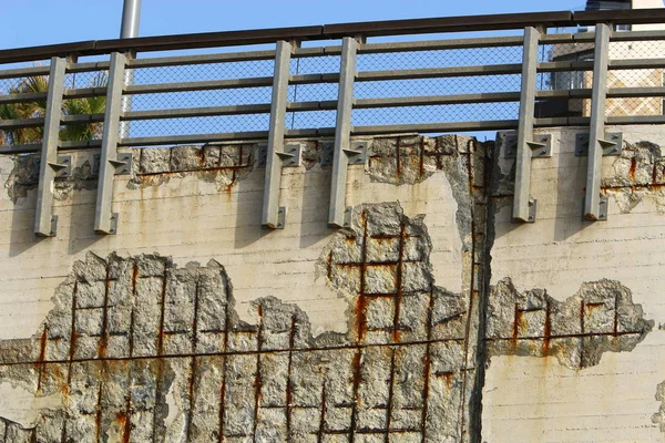 Τοίχο Από Πέτρα Και Μπετόν Στο Παλιό Φρούριο Στο Ισραήλ — Φωτογραφία Αρχείου