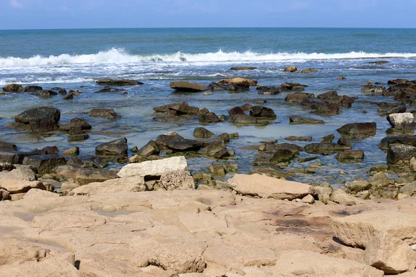 Steine Der Mittelmeerküste Norden Israels — Stockfoto