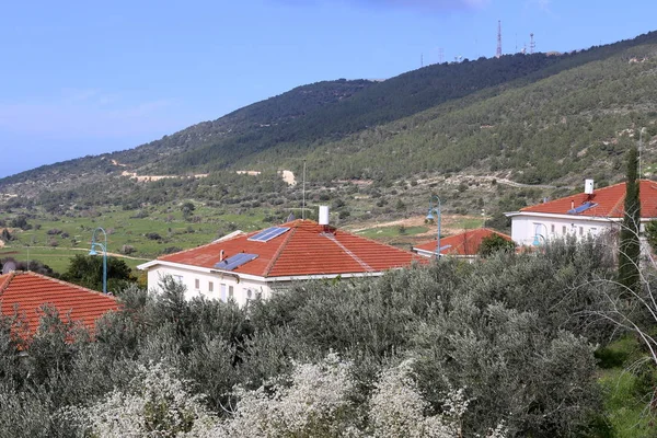 이스라엘 지중해의 기슭에 마을의 — 스톡 사진