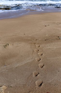 Kumdaki Akdeniz kıyısında 
