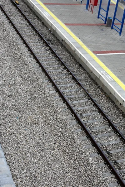 Trilhos Ferroviários Dormentes Colocados Norte Estado Israel — Fotografia de Stock