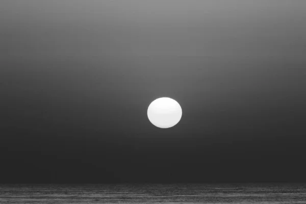 Сонце Сідає Горизонт Середземному Морі Півночі Ізраїлю Закінчує День — стокове фото