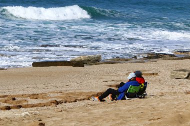 Kuzey İsrail'de Akdeniz kıyılarında dinlenmek için bir yer 