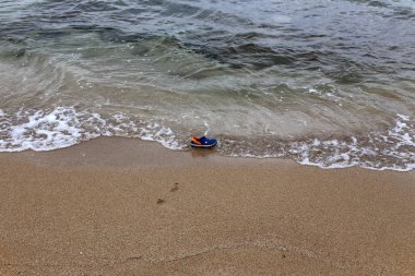 Kumdaki Kuzey İsrail'Akdeniz kıyısında 
