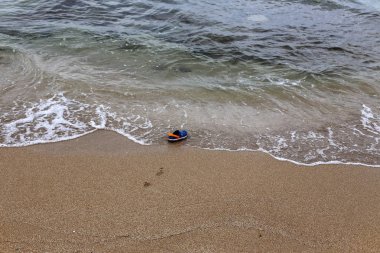Kumdaki Kuzey İsrail'Akdeniz kıyısında 