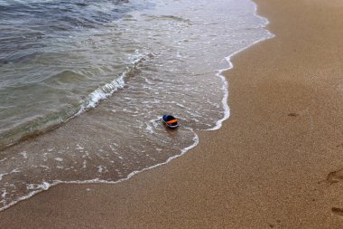 Kumdaki Kuzey İsrail'Akdeniz kıyısında 