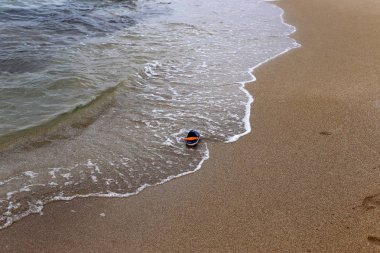 Kumdaki Kuzey İsrail'Akdeniz kıyısında 