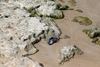 Kumdaki Kuzey İsrail'Akdeniz kıyısında 