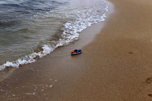 Kumdaki Kuzey İsrail'Akdeniz kıyısında 