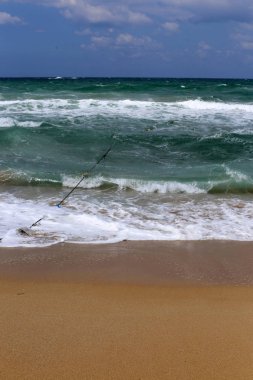 Israil eyaletinin kuzeyinde Akdeniz kıyısı 