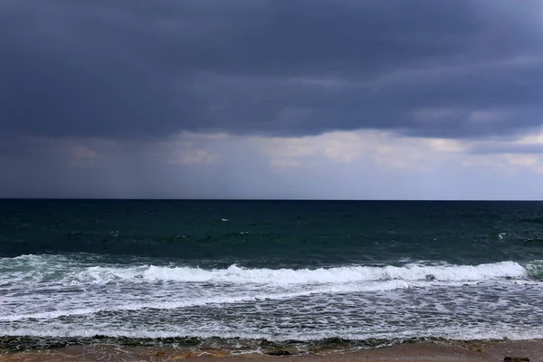 Средиземноморское Побережье Севере Израиля — стоковое фото