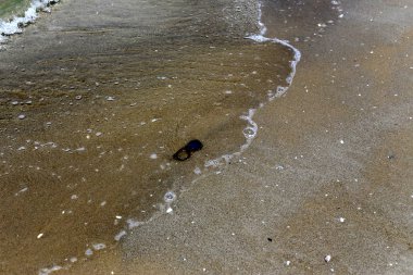gözlük Akdeniz kıyılarında kumda sahilde yalan 