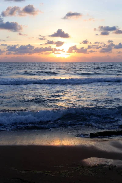Zonsondergang Middellandse Zee Het Noorden Van Staat Israël — Stockfoto