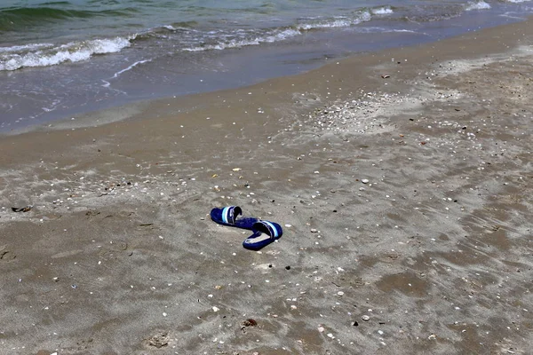 Kumdaki Kuzey İsrail'Akdeniz kıyısında 