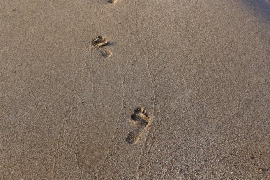 Kumdaki Kuzey İsrail'Akdeniz kıyısında 