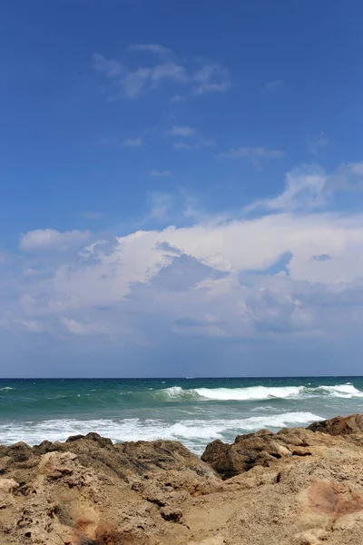 Himlen Över Havet Norra Israel Flyter Molnen — Stockfoto