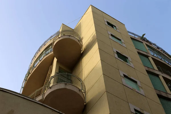 Balcony Serving Upper Floors Building Area Railings — Stock Photo, Image