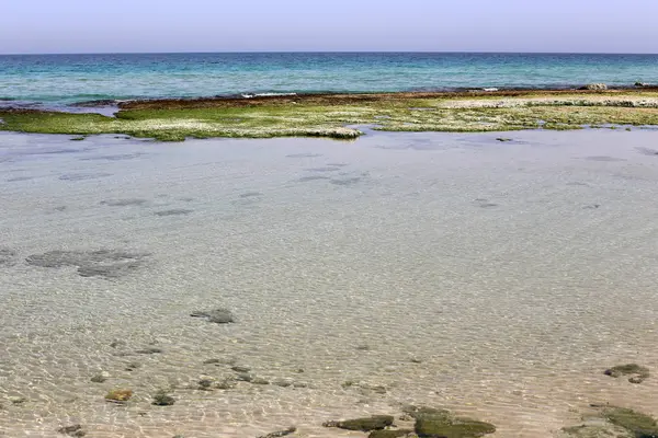 Colore Dell Acqua Mare Nel Mar Mediterraneo Acque Poco Profonde — Foto Stock