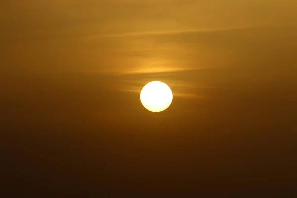 Puesta Sol Mar Mediterráneo Norte Del Estado Israel — Foto de Stock