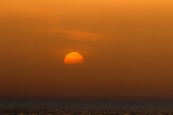 Pôr Sol Mar Mediterrâneo Norte Estado Israel — Fotografia de Stock